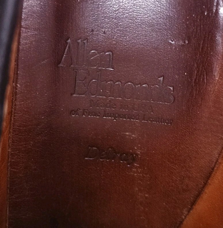 Allen Edmonds Delray Leather Shoes Mens 10.5 D Split-Toe Lace-Up Derby Black USA