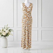 Aware Floral Midi Dress UK8 Sleeveless V Neck Sustainable Summer Holiday