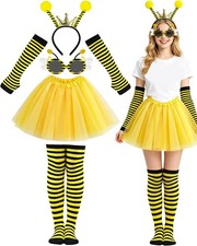 Bee Costume Women Bumblebee Tutu Headband Socks Halloween Cosplay