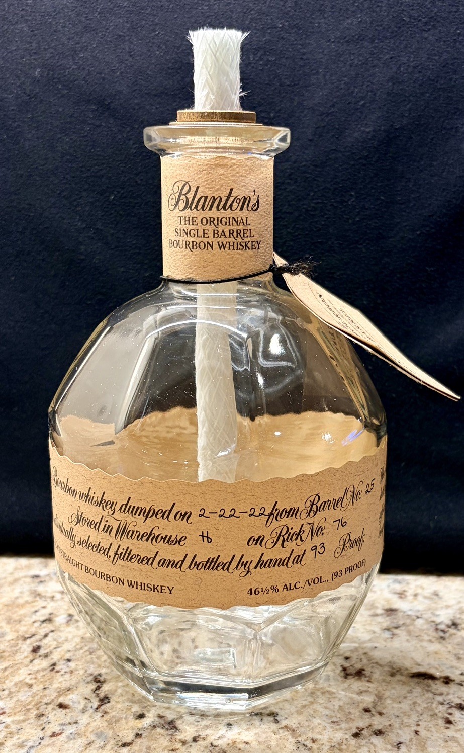 Lamp &ndash; Upcycled Blanton&rsquo;s Whiskey Bottle Patio Torch
