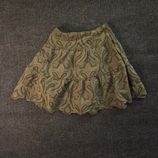 Y2k Express Olive Green Lace Eyelet Mini Skirt 100 Cotton Size 2