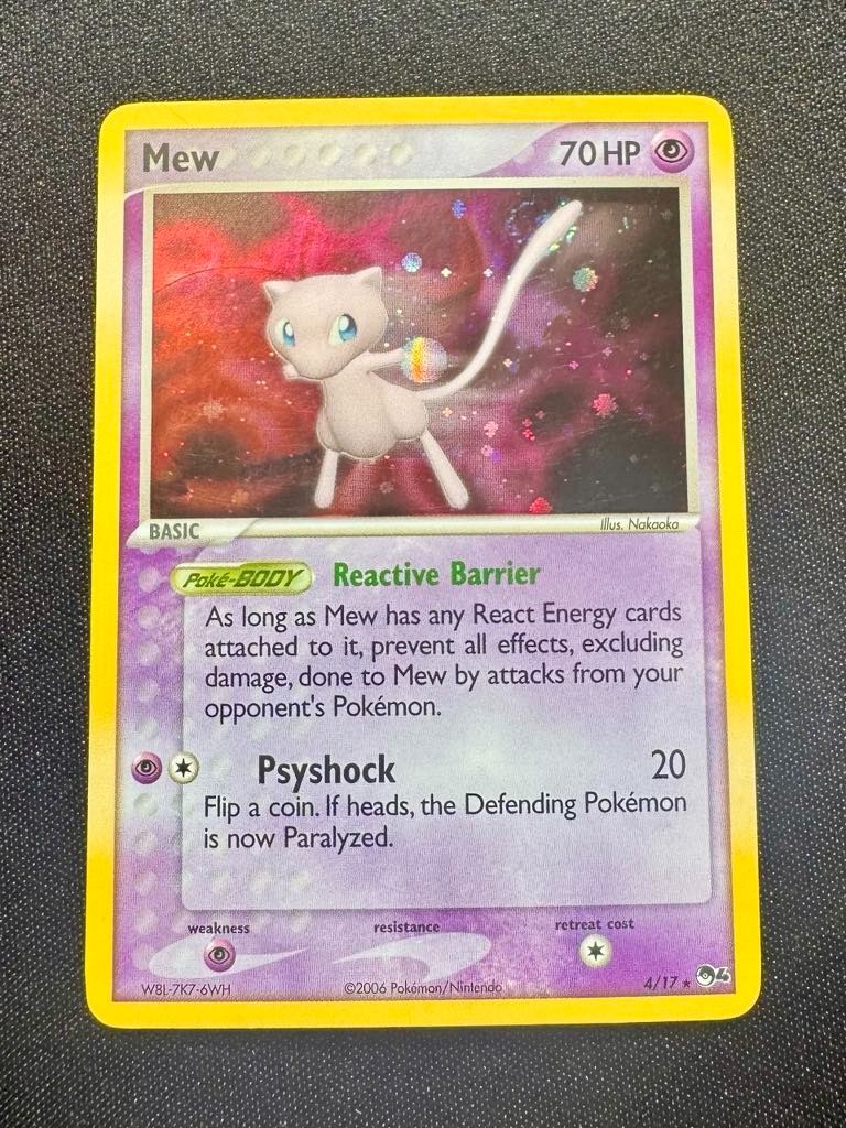Pokemon TCG Card - MEW 4/17 - Pop Series 4 HOLO RARE - LP - SWIRL
