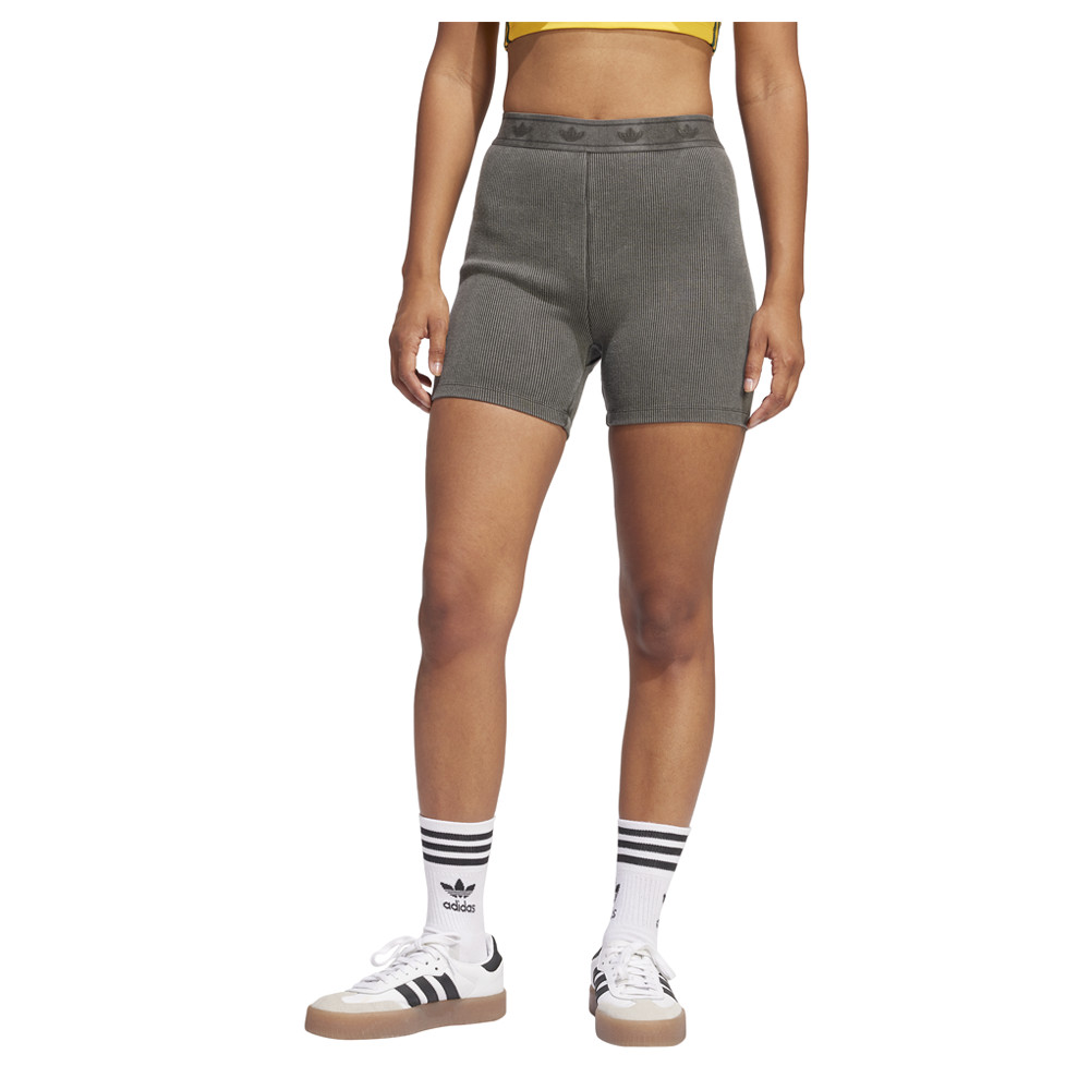 adidas Rib Shorts Womens Black Casual Athletic Bottoms JC7554 thumbnail 2