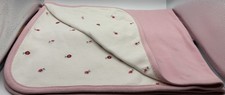 MINT Vintage Gymboree Spring 2000 White Pink  Red Flowers Baby Blanket Floral