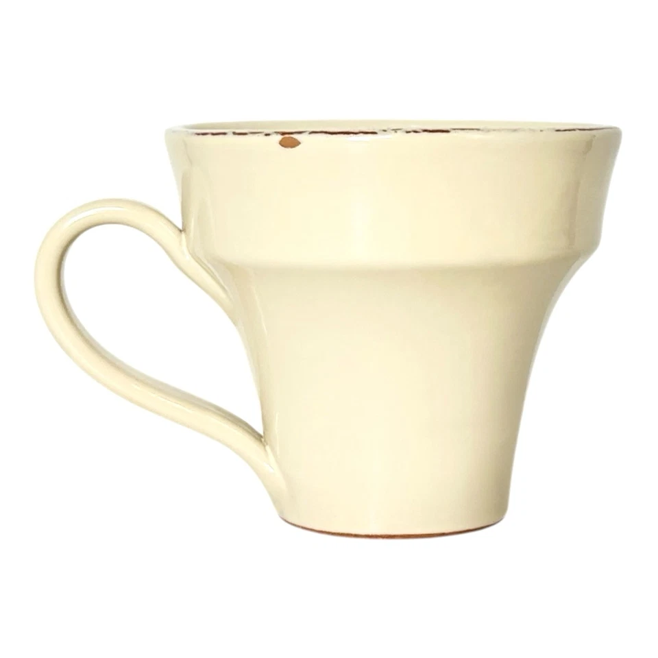 Taza de café Vietri CUCINA FRESCA crema esmaltada borde rústico gres italiano Foto 3 de 4