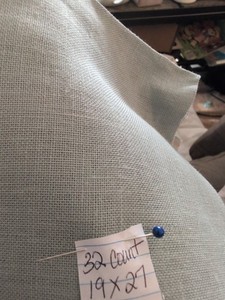 Cross Stitch Fabric  - 32 Ct Linen Blue Grey 27" X 19"
