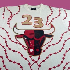 Vintage Micheal Jordan Chicago Bulls Aop Shirt XL White