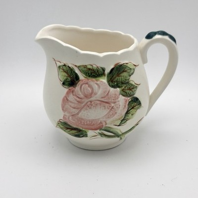 Vintage Norcrest Handled Creamer Pink & Yellow Raised Roses  T66