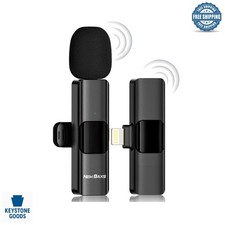 Wireless Lavalier Microphone for iPhone - 85ft Cordless Clip Mic for Vlog, Po...