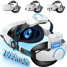 Head Strap For Meta Oculus Quest 3/3s/Quest 2 VR Headset Elite w/7500mAh Battery