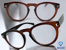 Classy Elegant Vintage Retro READING EYE GLASSES READERS Round Brown Frame 1.00