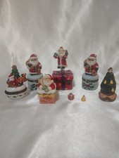 Vintage Christmas Santa Porcelain Jewelry Hin...