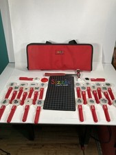Sizzix Paddle Punch lot of 24 PADDLE PUNCHES, Hammer, Mat, and Carrying Case