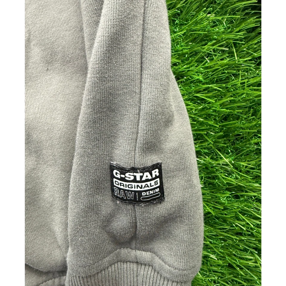 Sudadera G-Star RAW Logo Cuello Redondo Gris Talla XXL Hombre’s Pullover Informal Streetwear Foto 4 de 4