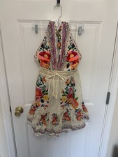 Del Maar X River Island Floral Embroidered Halter Dress L Summer Party