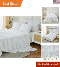 White Queen Sheets Set 6 Piece,Hotel Luxury Super Soft 1800 Series Microfiber...