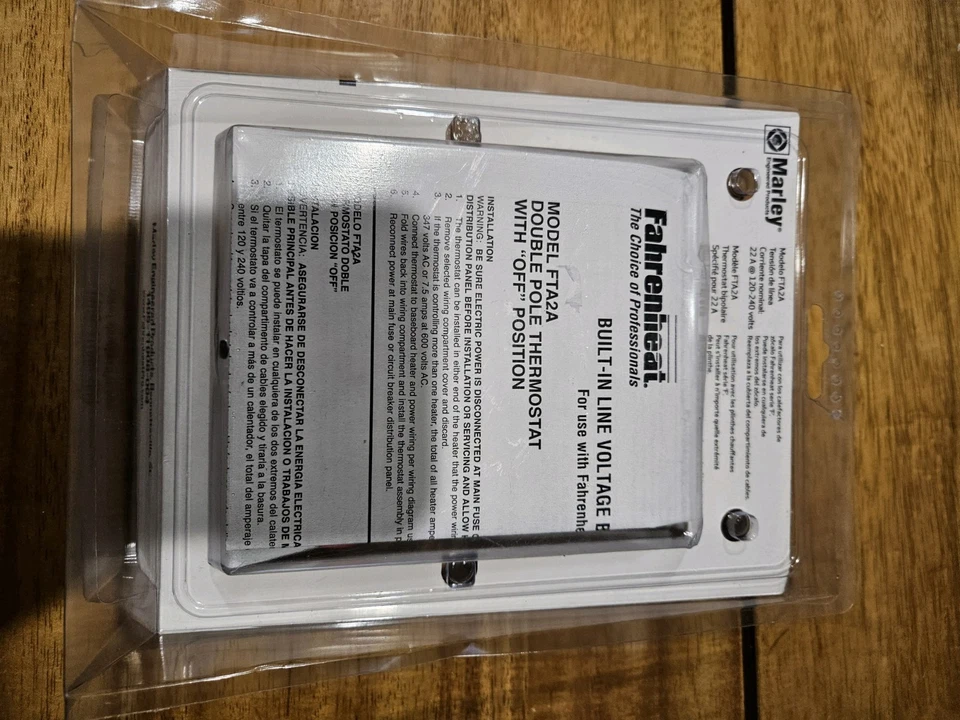 Fahrenheat Double Pole with Positive Off Baseboard Thermostat 120 - 240 Volts * - Image 2 of 2