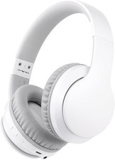 Over Ear Wireless Bluetooth Headphones with Mic Foldable Headset White