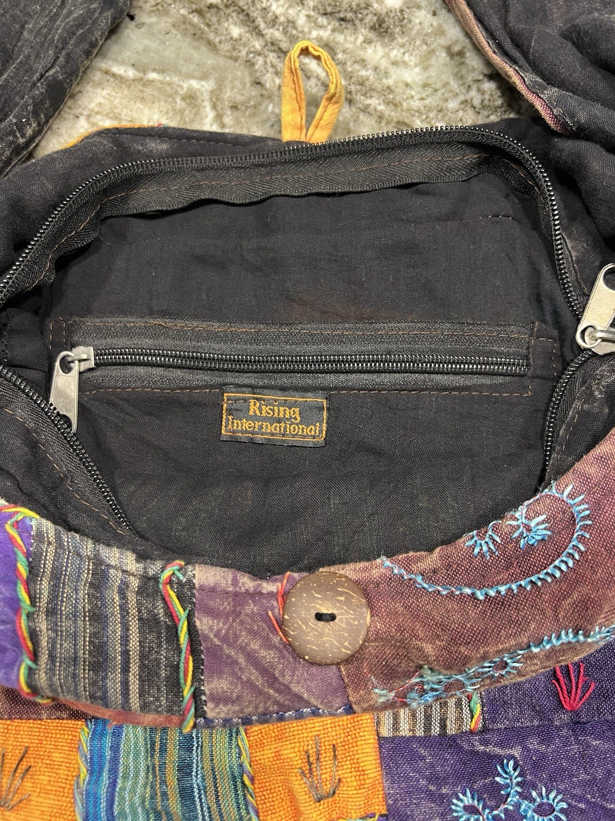 VTG Rising International Patchwork Embroidered Cr… - image 6