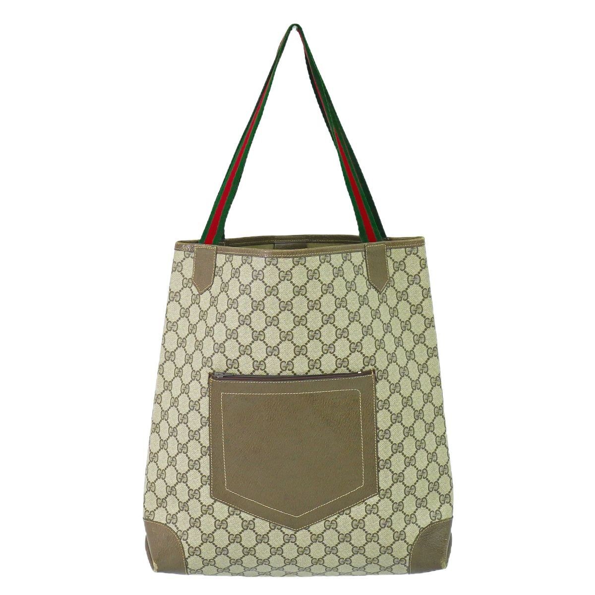 GUCCI GG Supreme Old Shelly Line Tote Shoulder Bag 966980