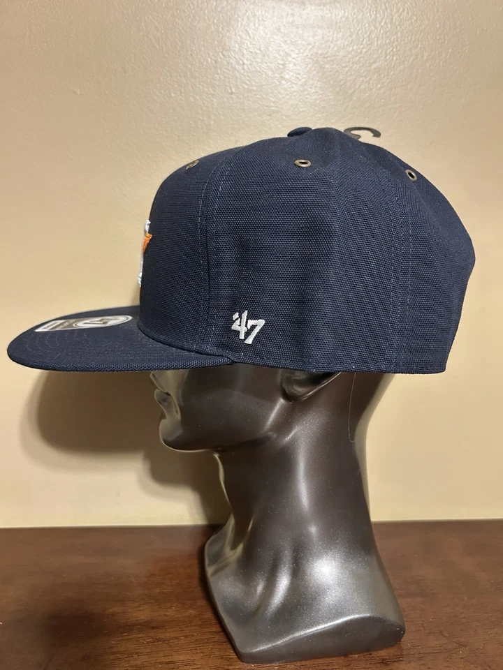 Houston Astros Carhartt x '47 Capitán Sombrero Pato Tela Azul Marino OSFM NUEVA MUESTRA Foto 4 de 4