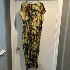 African Dera Kaftan Dress Tie Dye One Size Multi Color