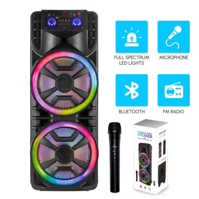 2800W Portable  Bluetooth Speaker Subwoofer Heavy Bass Sound System Party & Mic