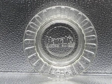 Harrah's Casino Hotels Glass Clear Ashtray Cigarette Cigar Tobacco 4 1/2" x 1"