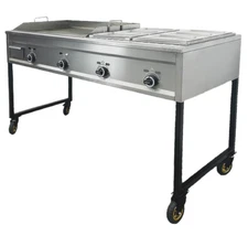 65" Natural Gas Taco Cart Carritos Taqueros Al Gusto Plancha W/ 6 pan Warmer