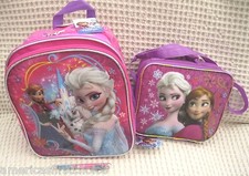 Frozen Anna Elsa Olaf 12" Backpack and Lunch Bag Lunchbox + Frozen Pen-New!v8 