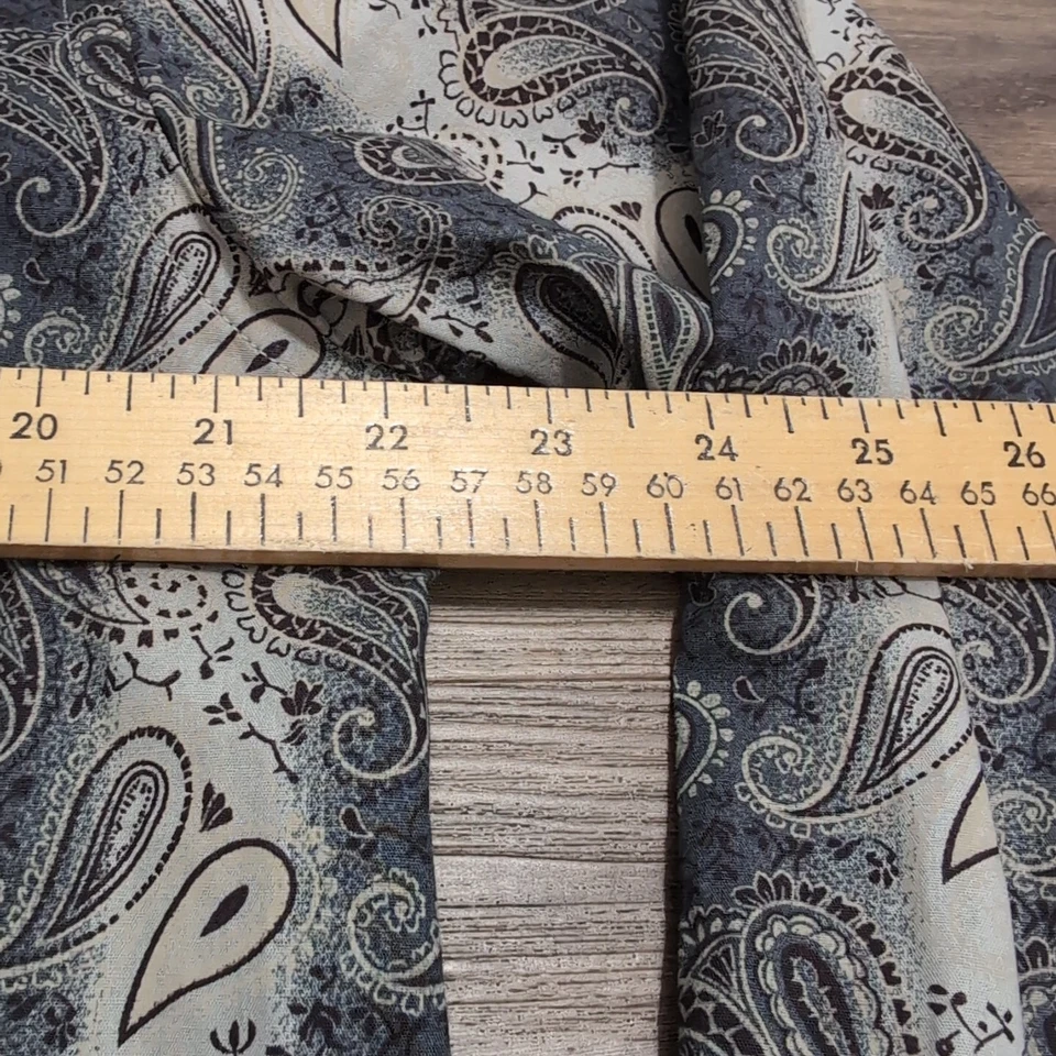 Alan Flusser 男式 M 佩斯利纽扣礼服衬衫灰色/薄色花卉条纹 — 第 4/4 张图片