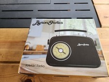 Byron Statics Retro Radio AM FM Radio with Bluetooth Speaker AC Adapter Nice 
