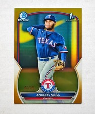 2023 Bowman Chrome Andres Mesa #/50 1st Gold Refractor SSP #BCP-44 Rangers