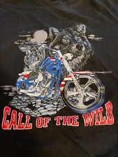 Vintage Seven Apparel Biker T w/ wolf -motorcycle call of the wild logo XL