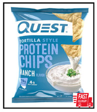 12-Pack Quest Nutrition Tortilla Style Protein Chips, Ranch, Gluten Free, 1.1 oz