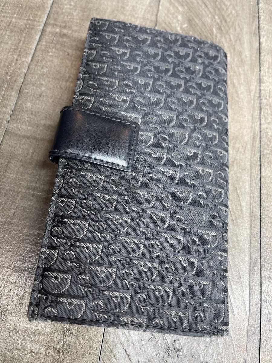 Christian Dior ♡ Vintage ♡ ethnic Wallet Vtg. CHRISTIAN DIOR Trotter Blue Monogram Canvas &Leather Wallet