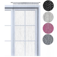 Fadenvorhang Lurex 90x245 Fadengardine Glitzereffekt schwarz weiß pink silber