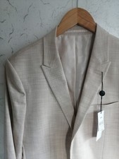 TOPMAN MENS BEIGE SUPER SKINNY FIT SMART JACKET UK42R BNWT NEW WITH TAGS RRP  90