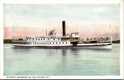 Steamer ''Sagamore'' Ferry Boat Lake George N.Y. Unposted White Border Postcard 9L