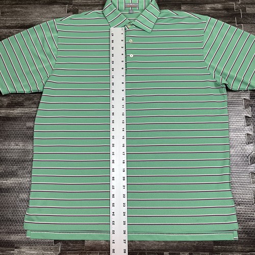 Polo Peter Millar estiva comoda grande verde a righe usata in ottime condizioni casual golf prep - Foto 5 di 7