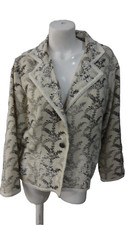 Coldwater Creek Floral Cream Embroidered Beaded Lined Jacket Blazer Size PXL