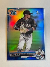 Riley Mahan 2017 Bowman Draft Chrome Blue 70th Refractor /200 Marlins BDC-132 RC
