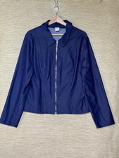 Kim & Co Jacket Size 2xl Denim Blue Zip Up Cotton Blend