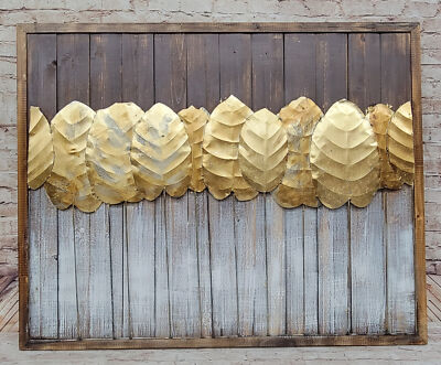 Original, Unique 3D painting on canvas! textured, gold leaf, abstract artwork NR