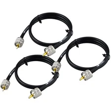 Rg8x Coaxial Cable 3 Ft 3 Pack Cb Coax Cable Uhf Pl259 Male Coax Connector Low L