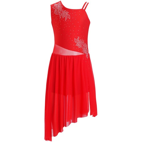 Kids Girls Dresses Asymmetrical Dress Photo Props Leotard Dance Unitard Modern - Picture 12 of 49