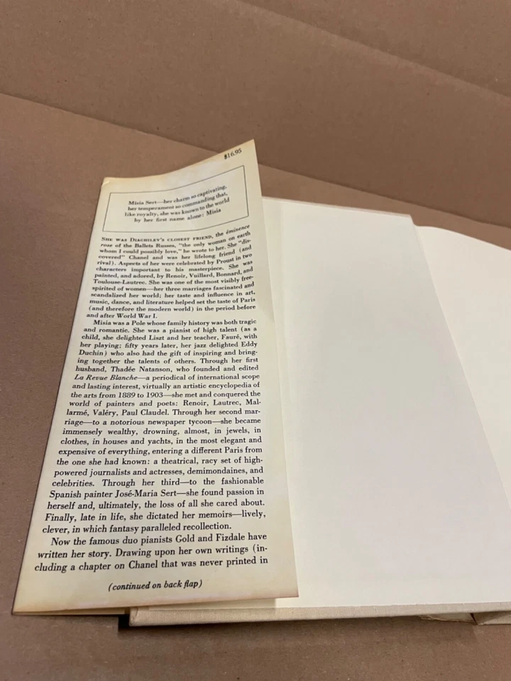 The Life Of Misia Sert By Arthur Gold And Robert Fizdale 1980 1st Edition HC/DJ Foto 4 de 4