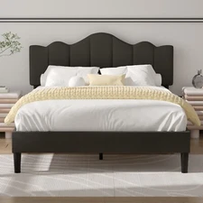 VECELO Twin Full Queen Bed Frame Upholstered Platform Bed Wooden Slats Support