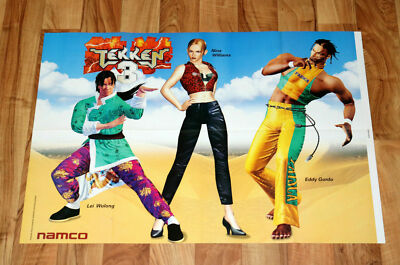 Tekken 3 Nina Williams Eddy Gordo Lei Wulong Very Rare Poster Playsation PS1