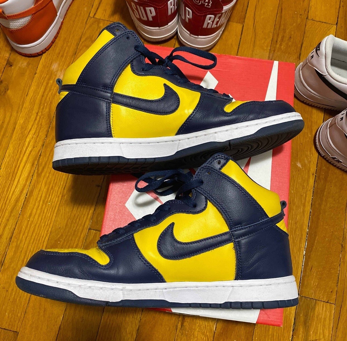 Nike Dunk High SP Michigan 2020 Size 10 Mens Blue Yellow CZ8149 